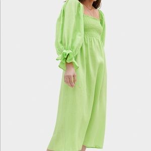 Sleeper lime linen dress